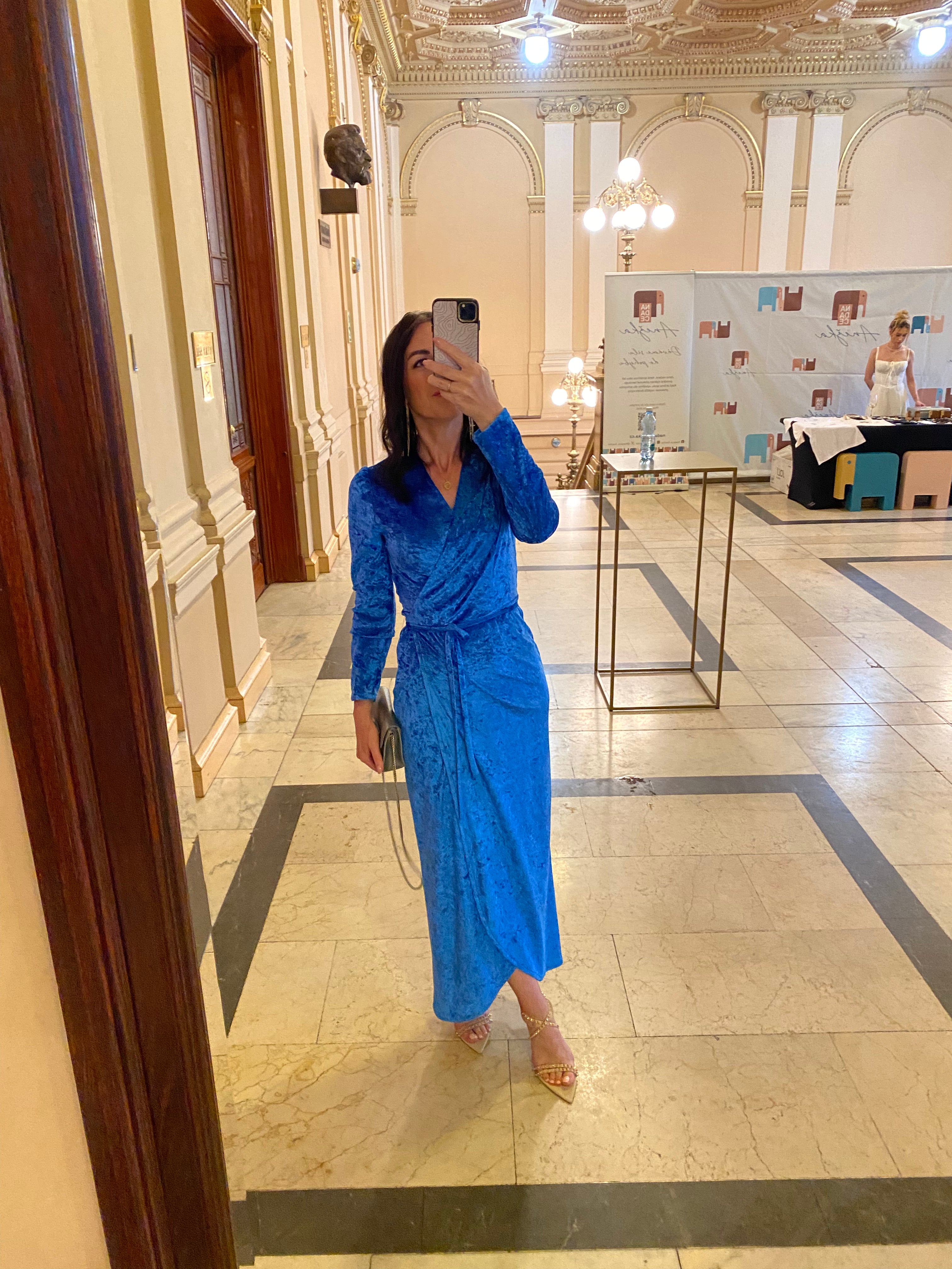 Sametové zavinovací šaty Velveta Maxi