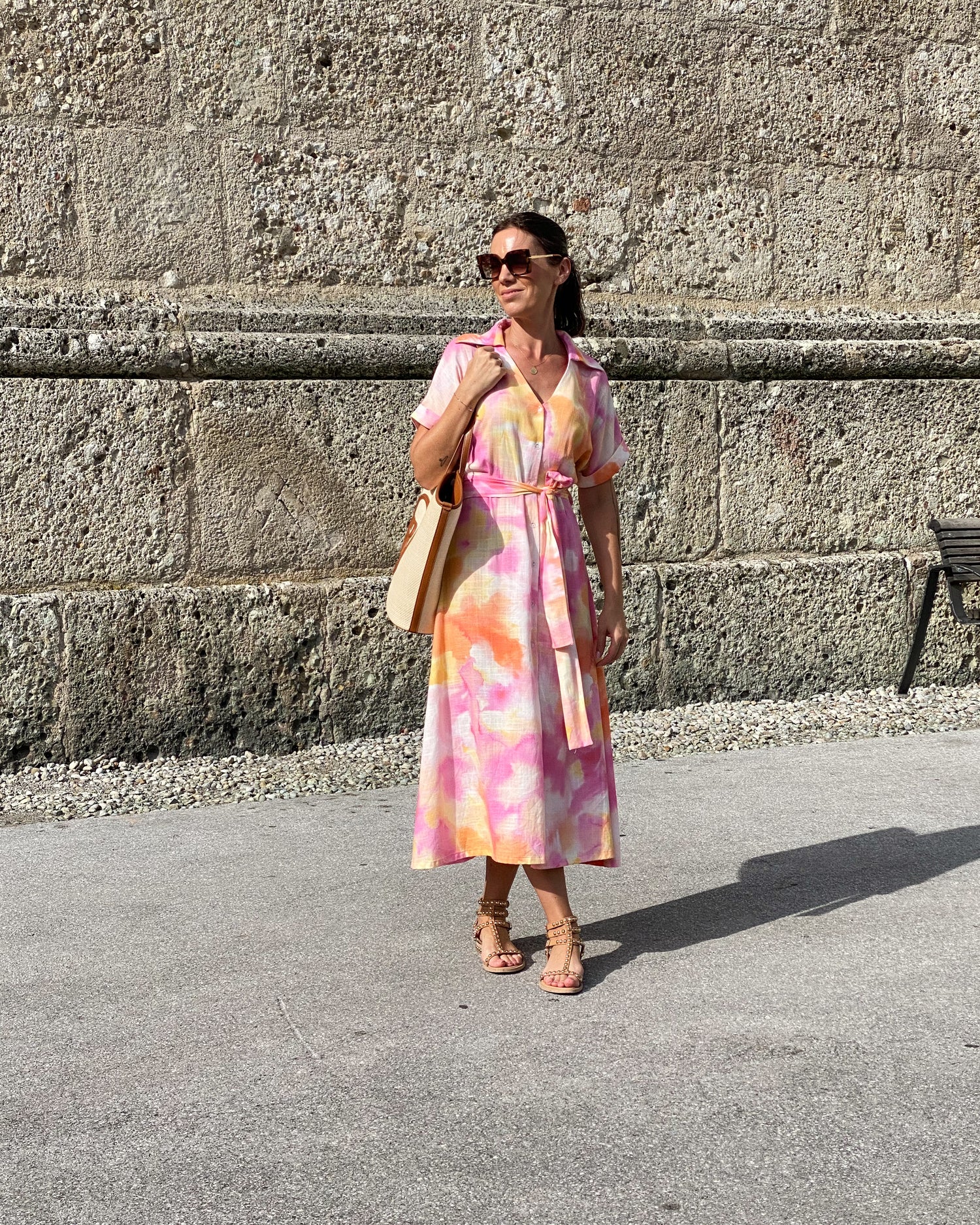 Šaty Silvia ve vzoru tie-dye