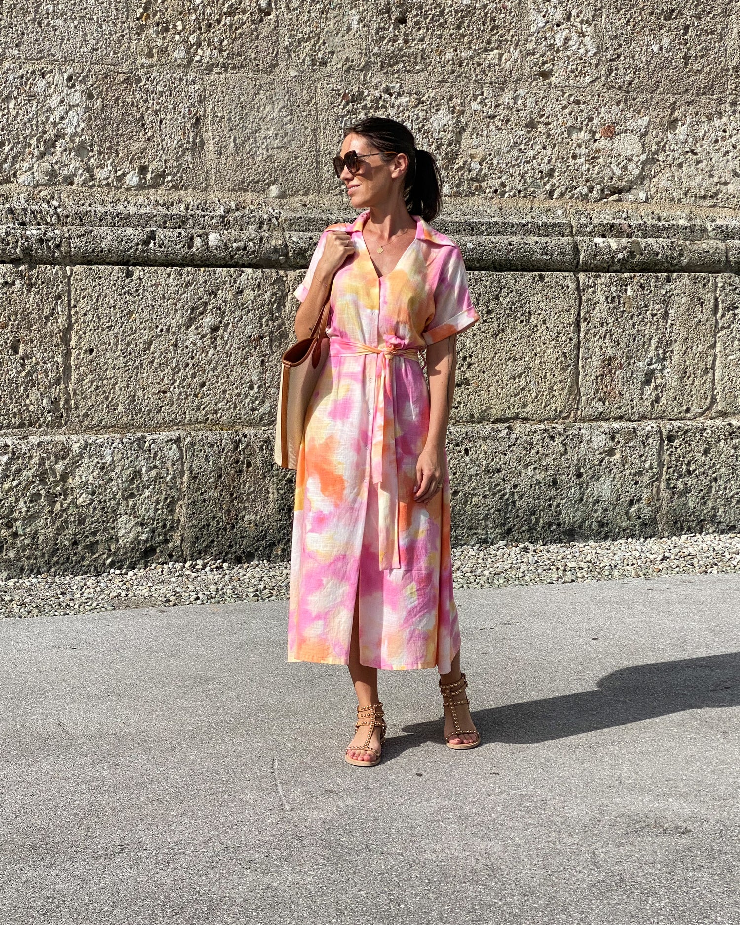 Šaty Silvia ve vzoru tie-dye