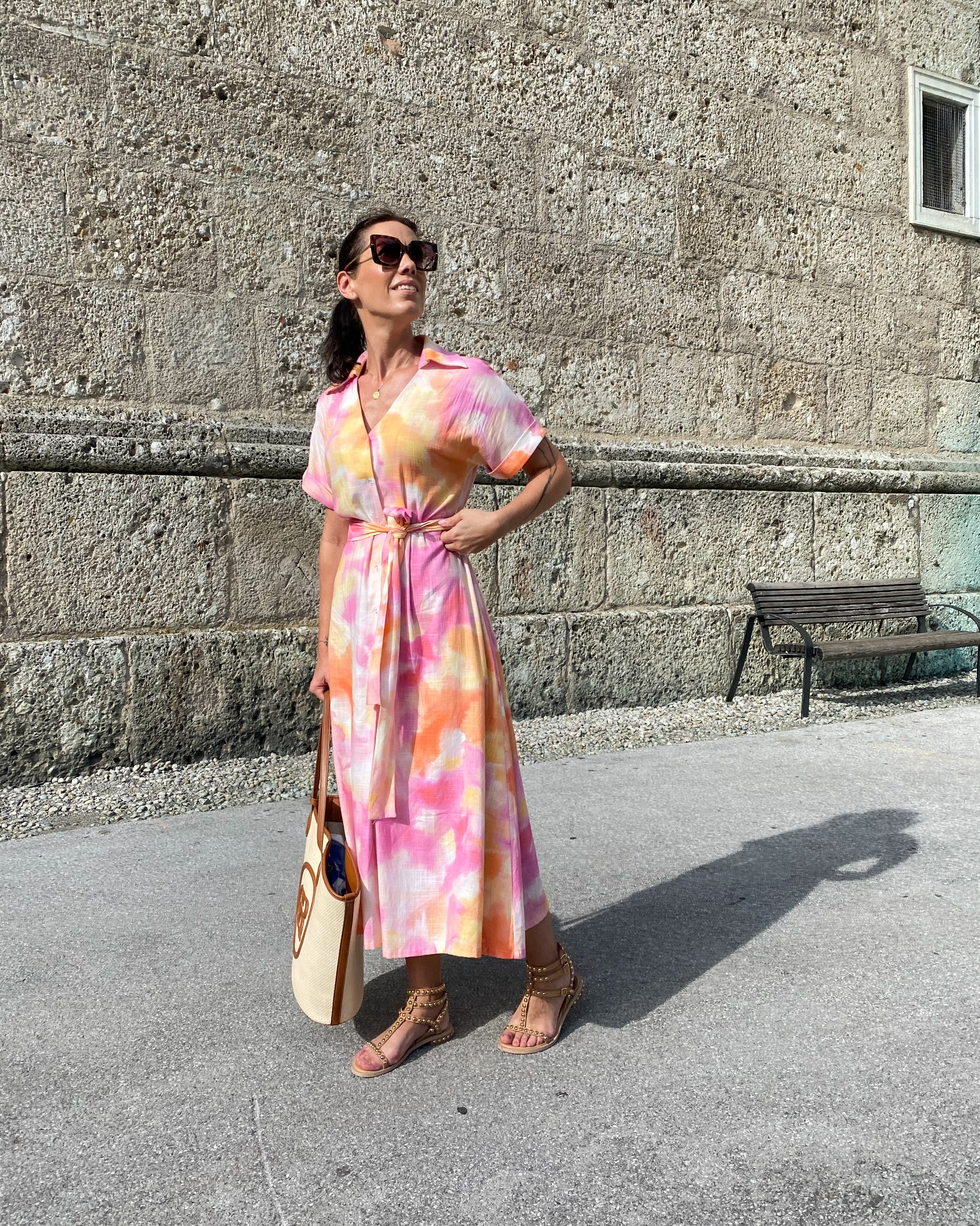 Šaty Silvia ve vzoru tie-dye