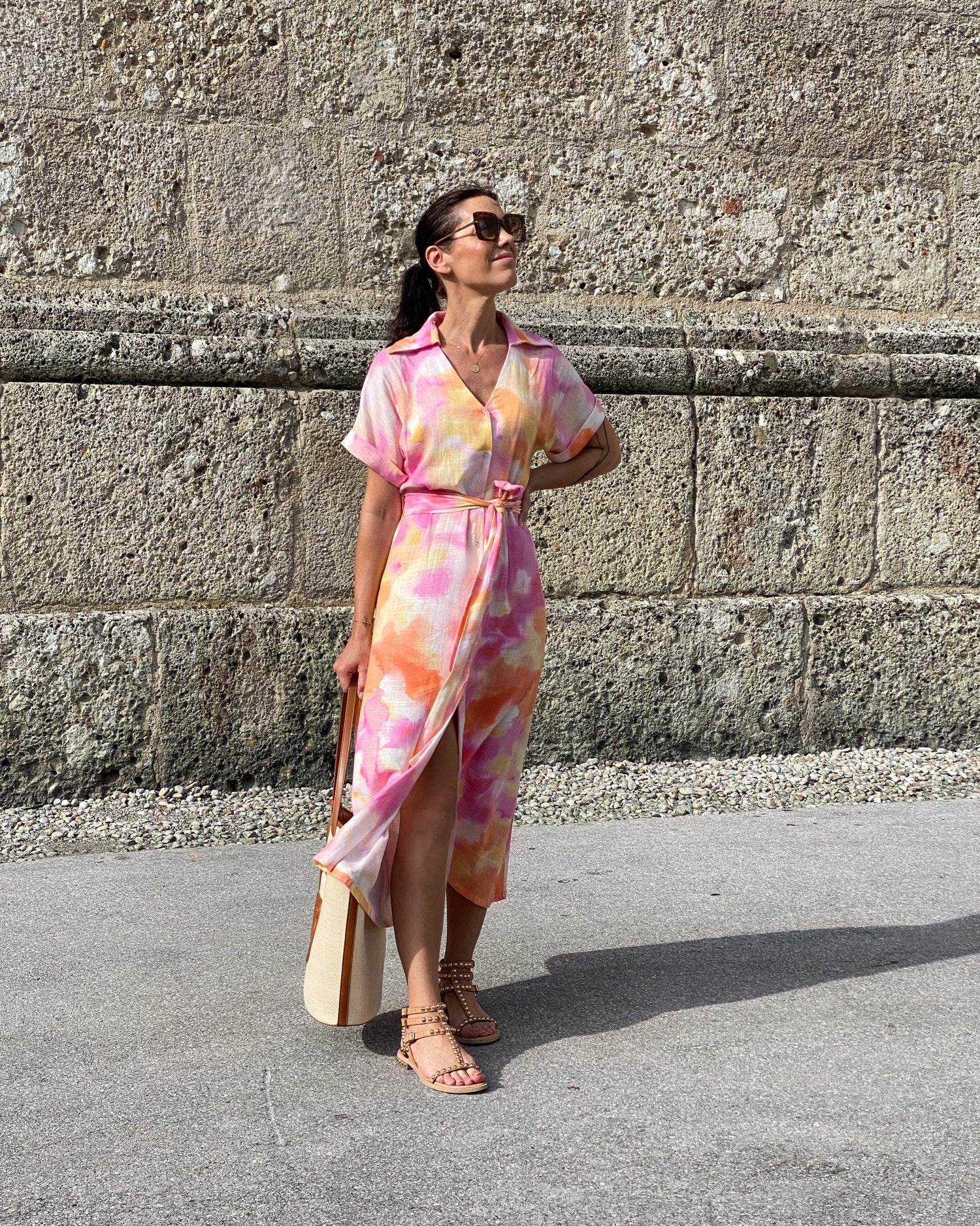 Šaty Silvia ve vzoru tie-dye