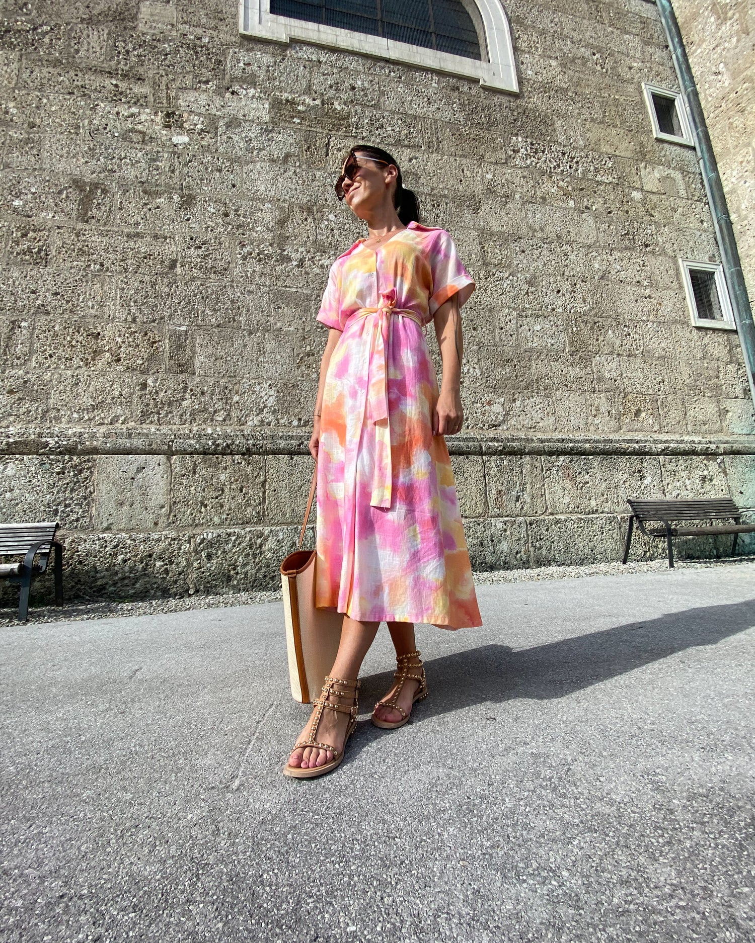 Šaty Silvia ve vzoru tie-dye