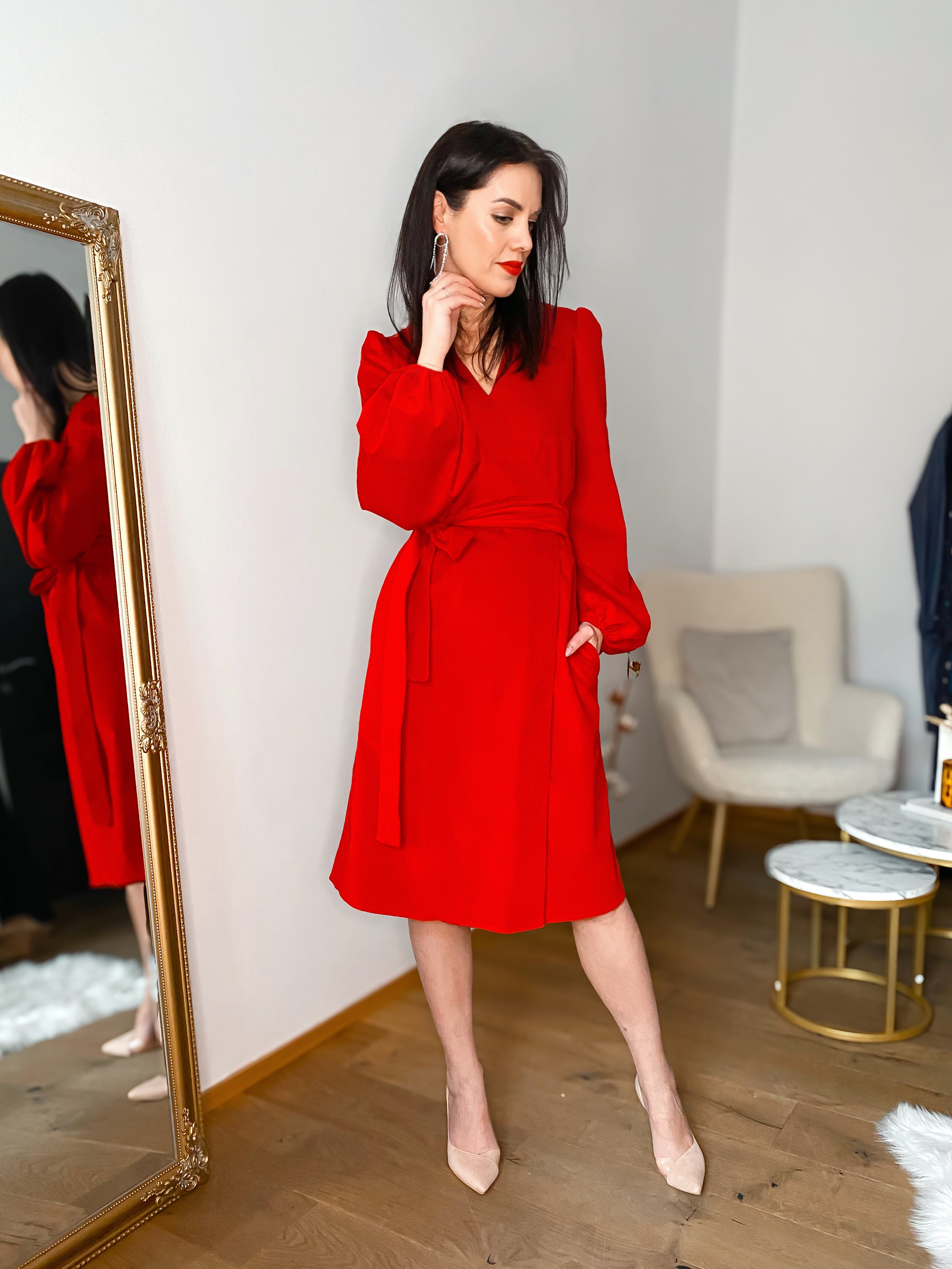 Sametové zavinovací šaty Olivia