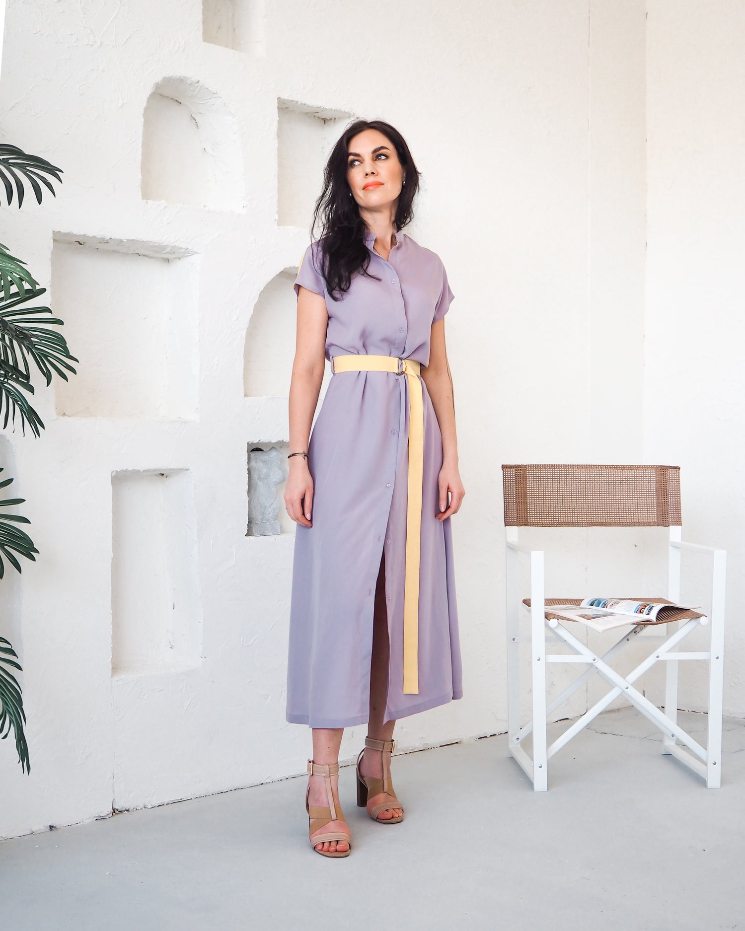 Košilové šaty s páskem Meghan