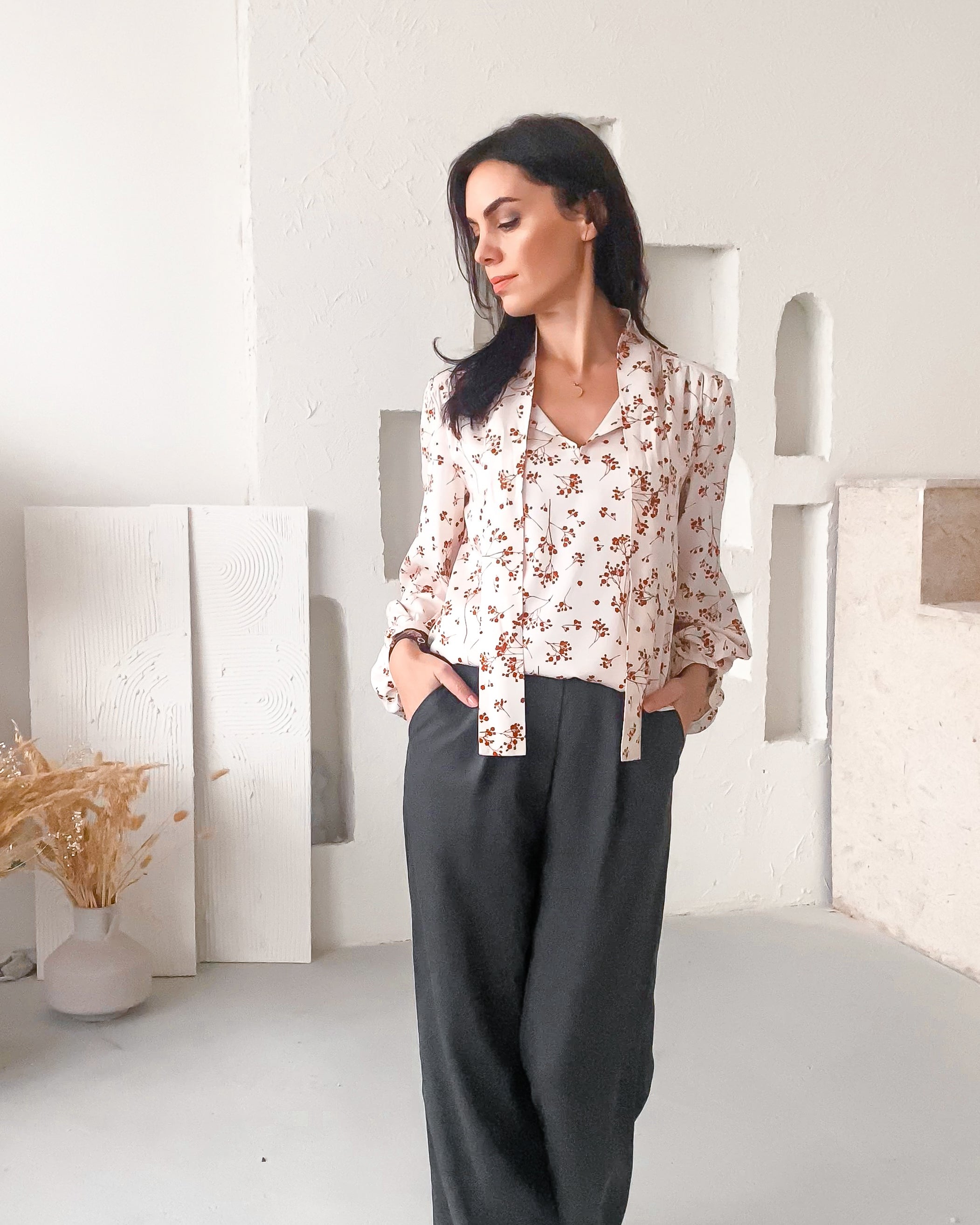 Viskózová halenka Melani s mašlí