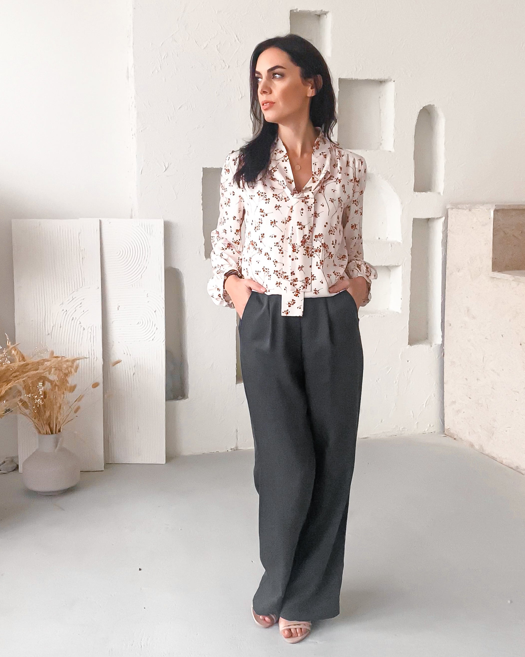 Viskózová halenka Melani s mašlí