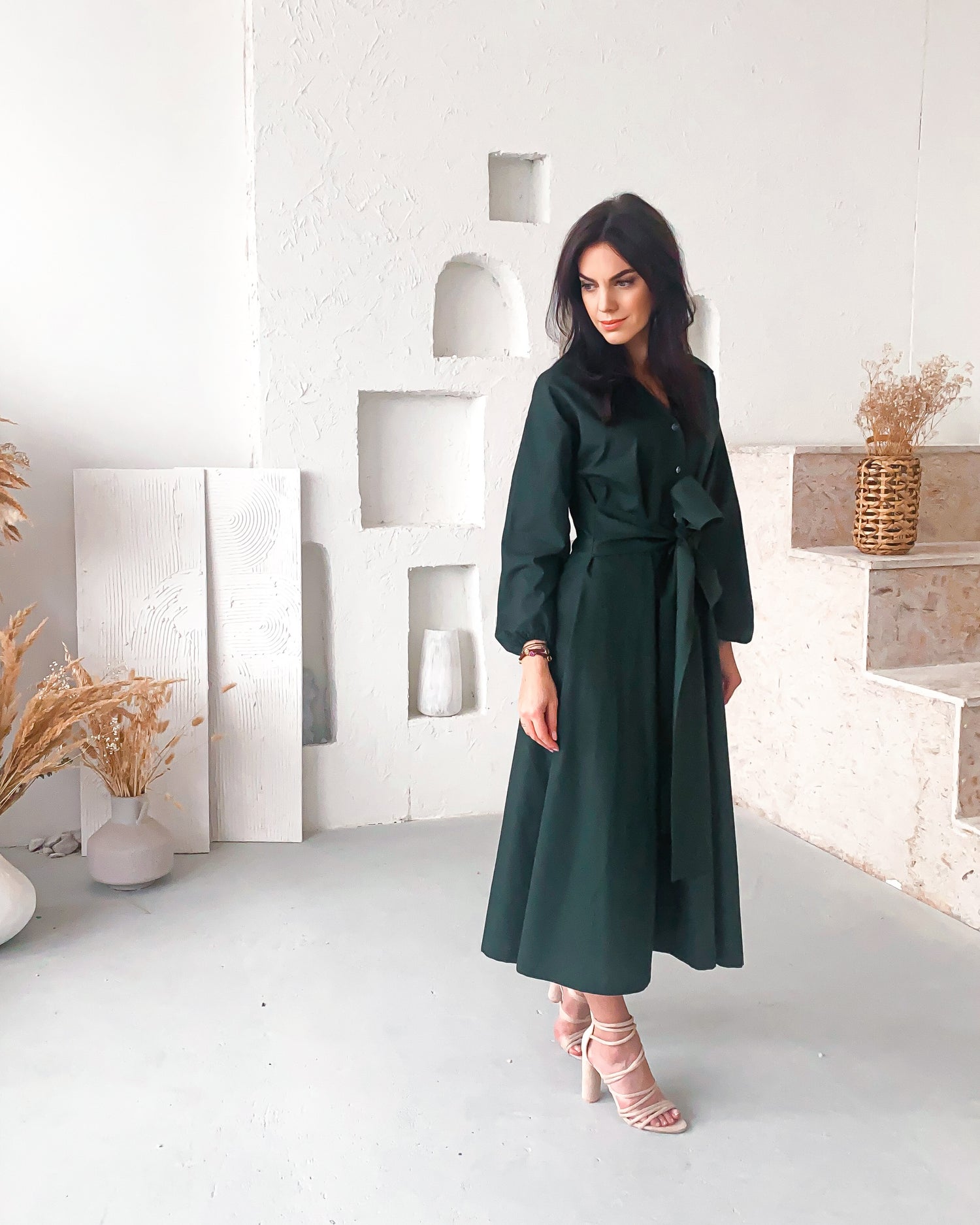 Popelínové šaty s mašlí Amelia