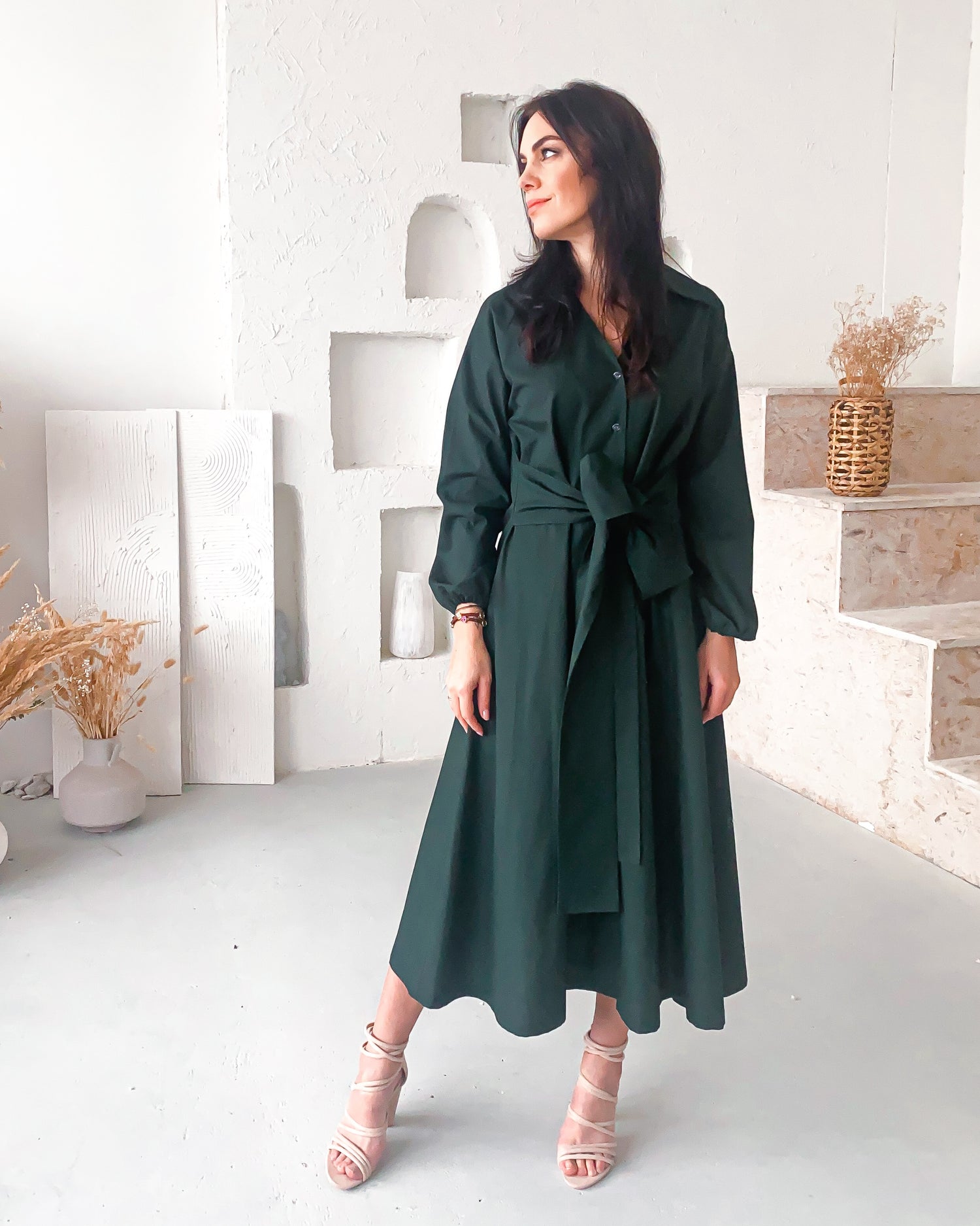 Popelínové šaty s mašlí Amelia