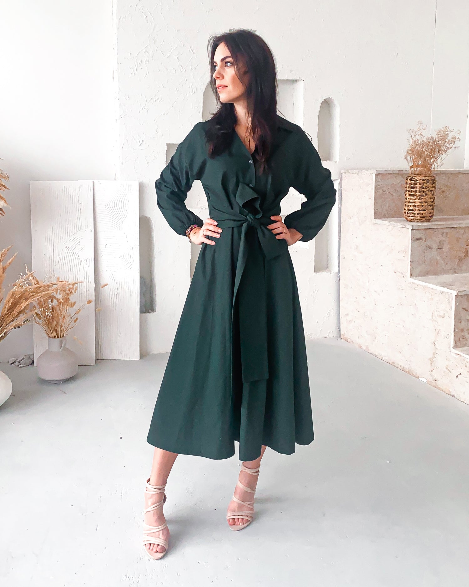 Popelínové šaty s mašlí Amelia