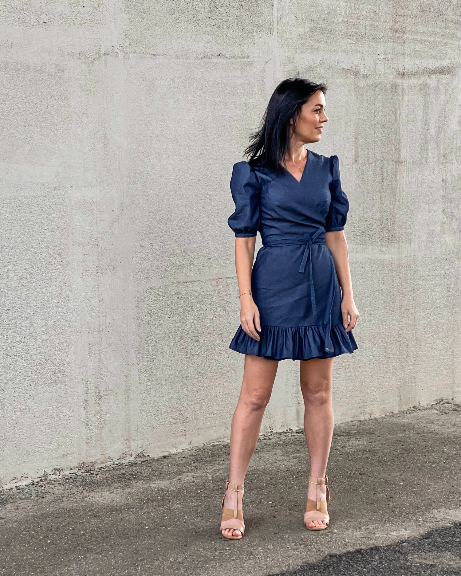 Zavinovací džínové šaty Valeria