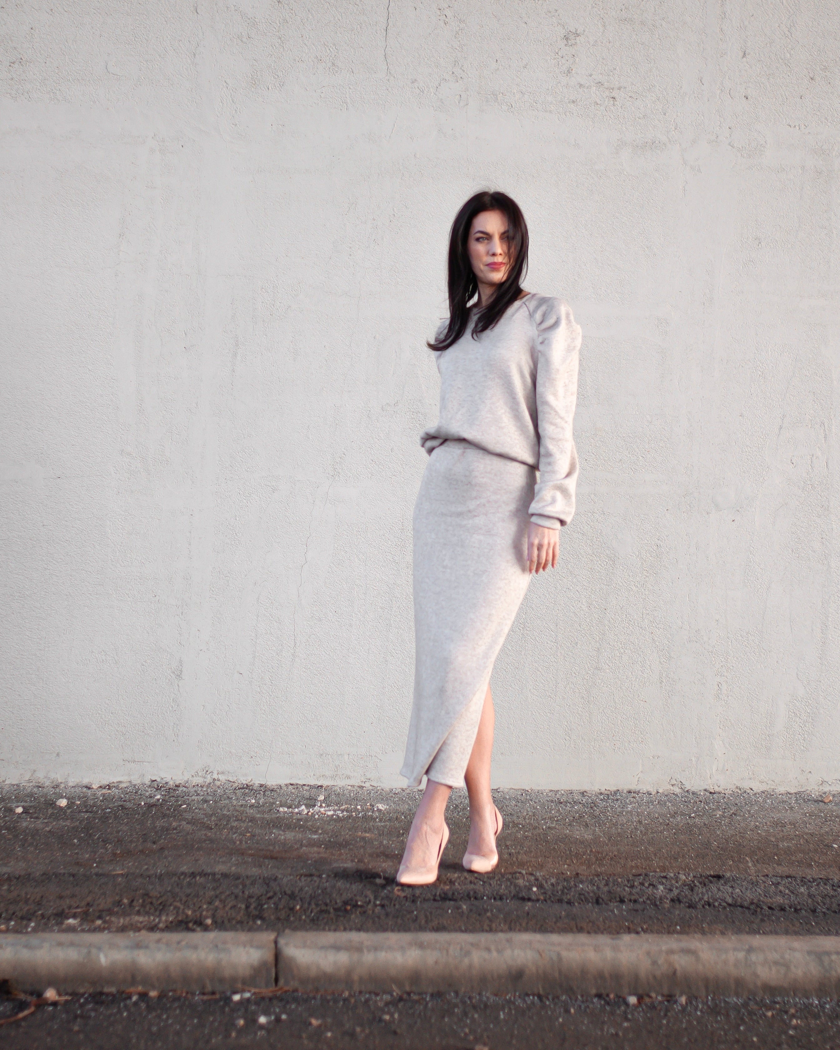 Dlouhá pouzdrová sukně Mia melange