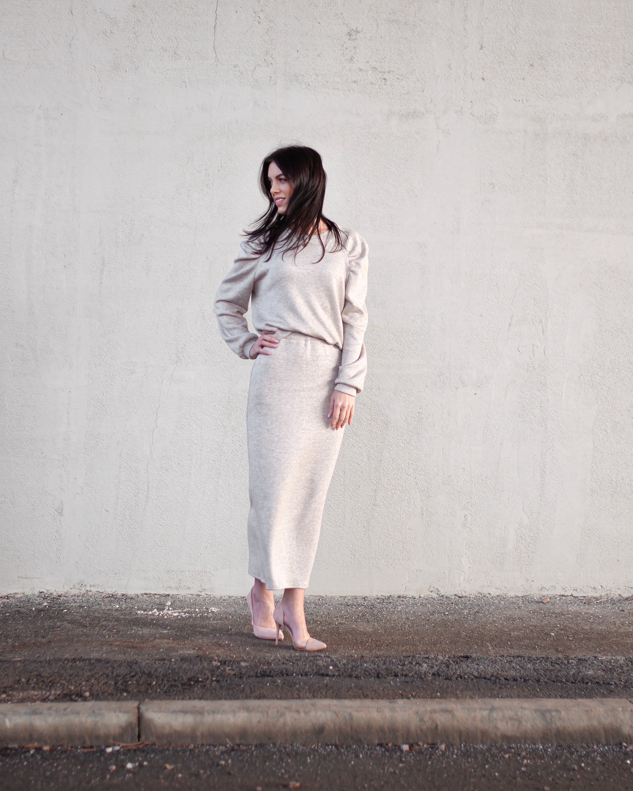 Mikina s nařasenými rukávy Mia melange