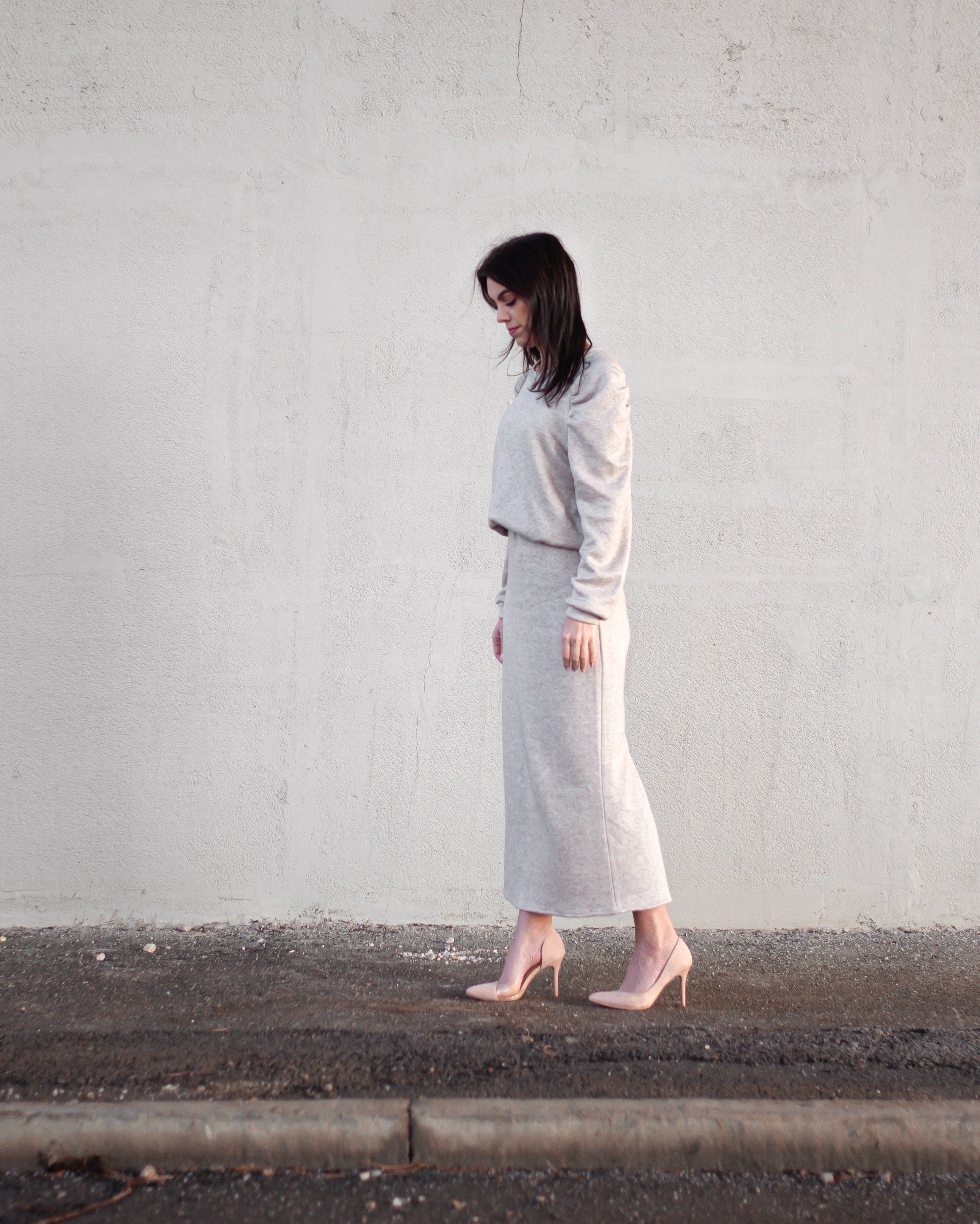 Dlouhá pouzdrová sukně Mia melange