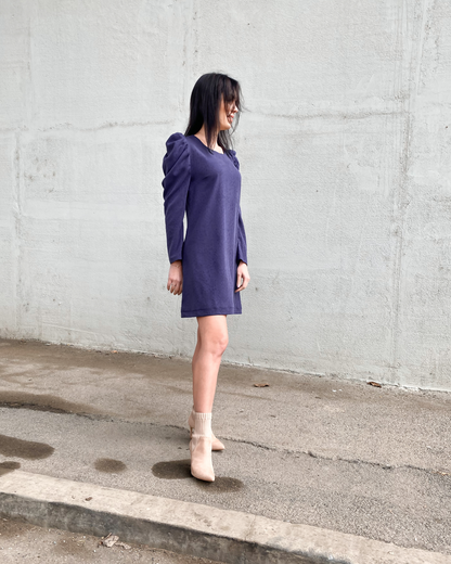 Tencelové šaty s nařaseným rukávem