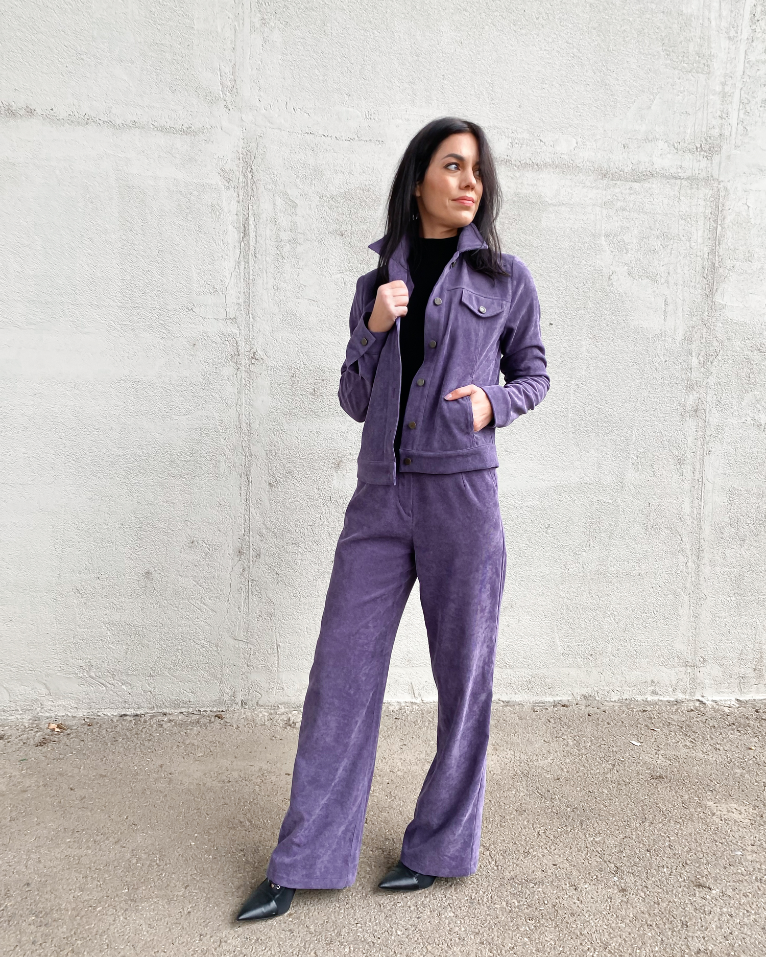 Manšestrové široké kalhoty