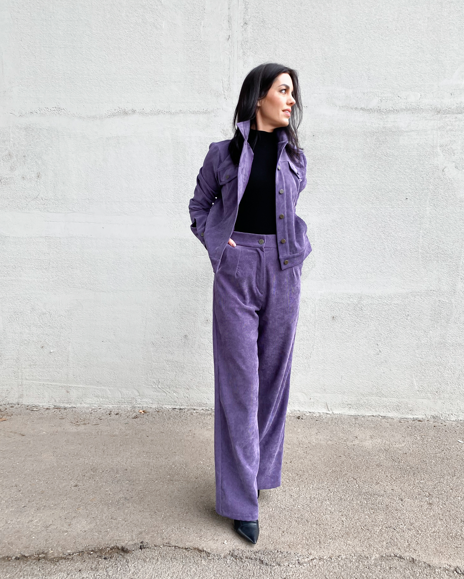 Manšestrové široké kalhoty