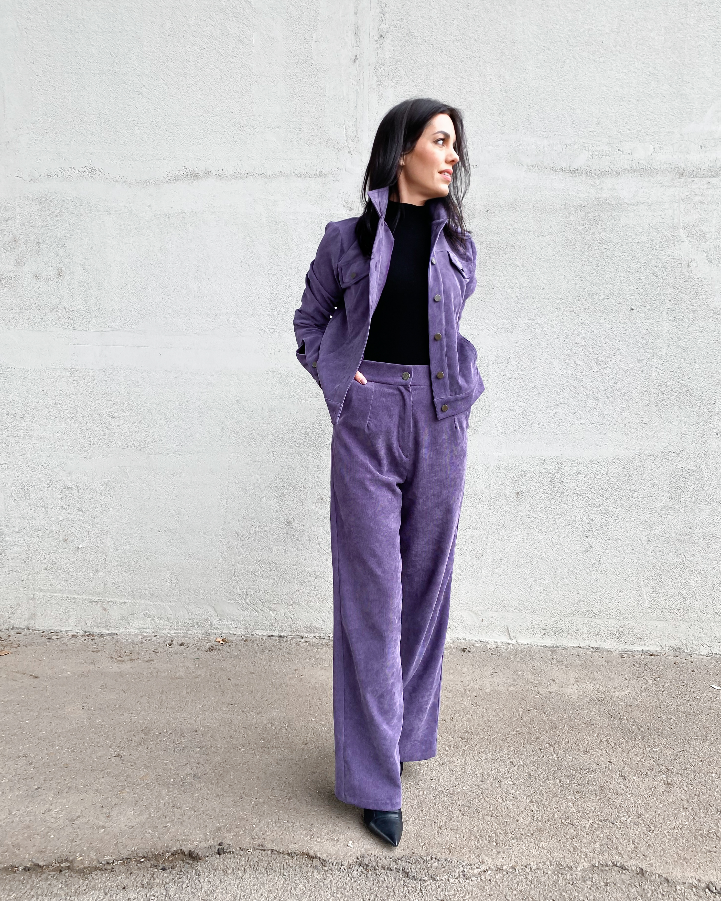 Manšestrové široké kalhoty