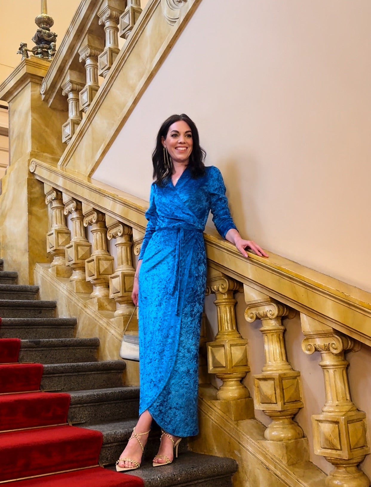 Sametové zavinovací šaty Velveta Maxi