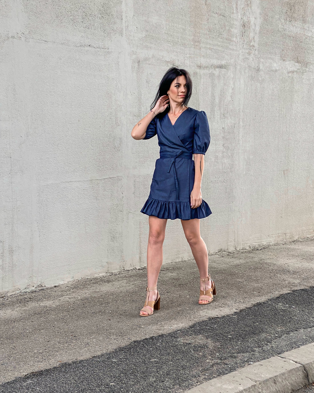 Zavinovací džínové šaty Valeria