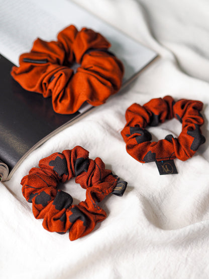 Viskózová scrunchie gumička terakota
