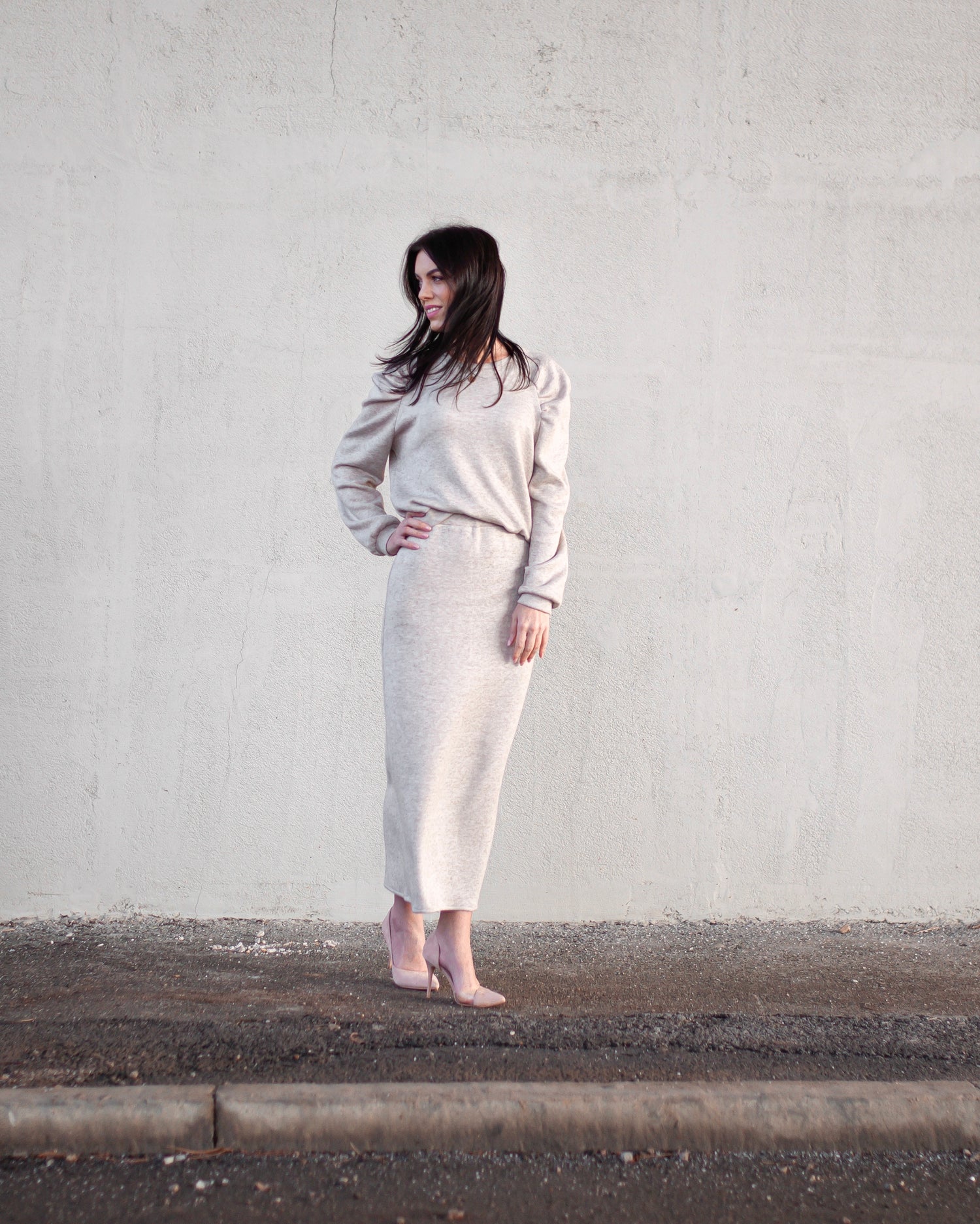 Mikina s nařasenými rukávy Mia melange