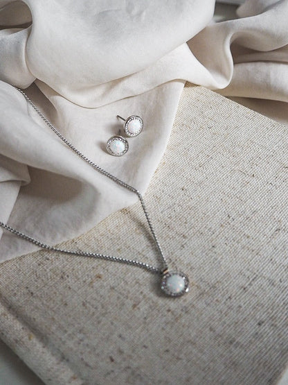 Sada šperků bílý opál Silver